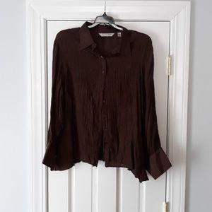 Avenue Soft Brown Crinkle Blouse